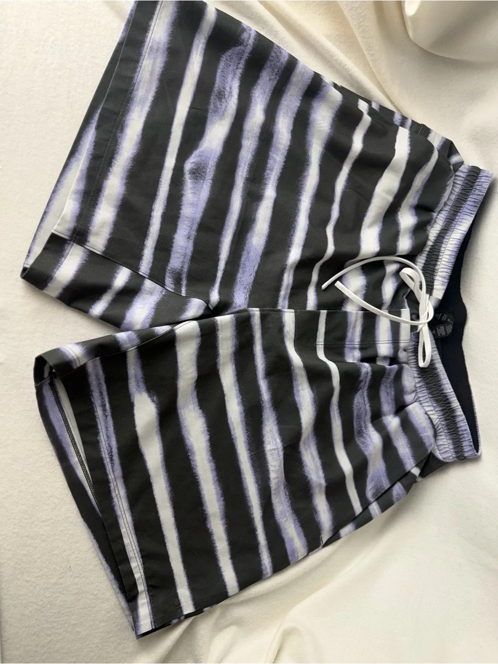 lululemon athletica Black and White Striped Men’s Swim Trunks